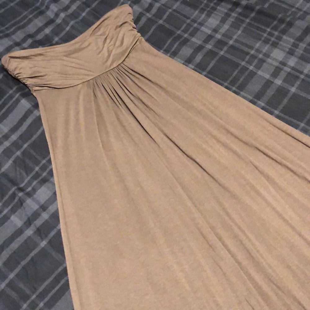 Strapless Brown/olive maxi dress